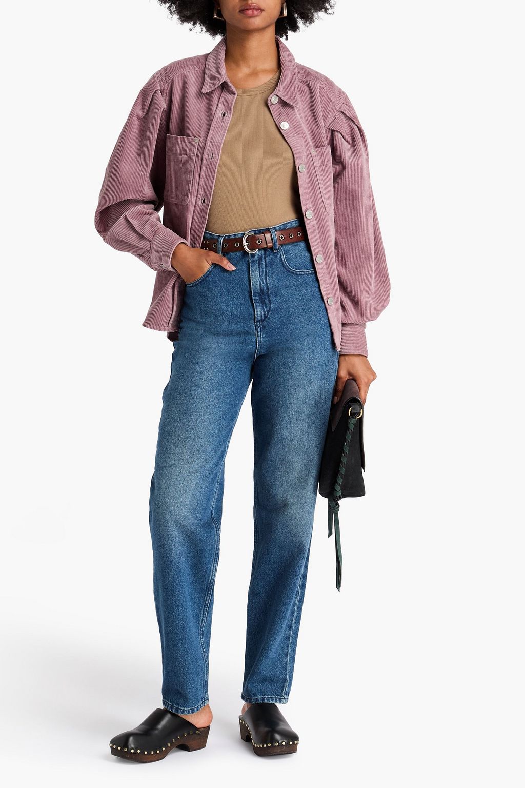 MARANT ÉTOILE ハイライズ テーパードジーンズ 色あせ加工