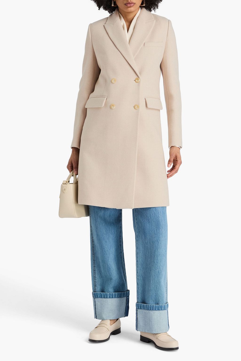 CLAUDIE PIERLOT 더블 브레스티드 울 혼방 코트