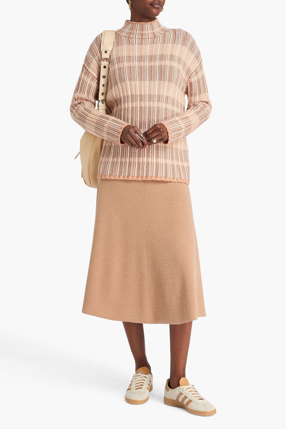  Chinti & Parker - Gestreifter Rollkragenpullover „dora“ Aus Jacquard-strick Aus Einer Woll-kaschmirmischung - Braun - Xs 