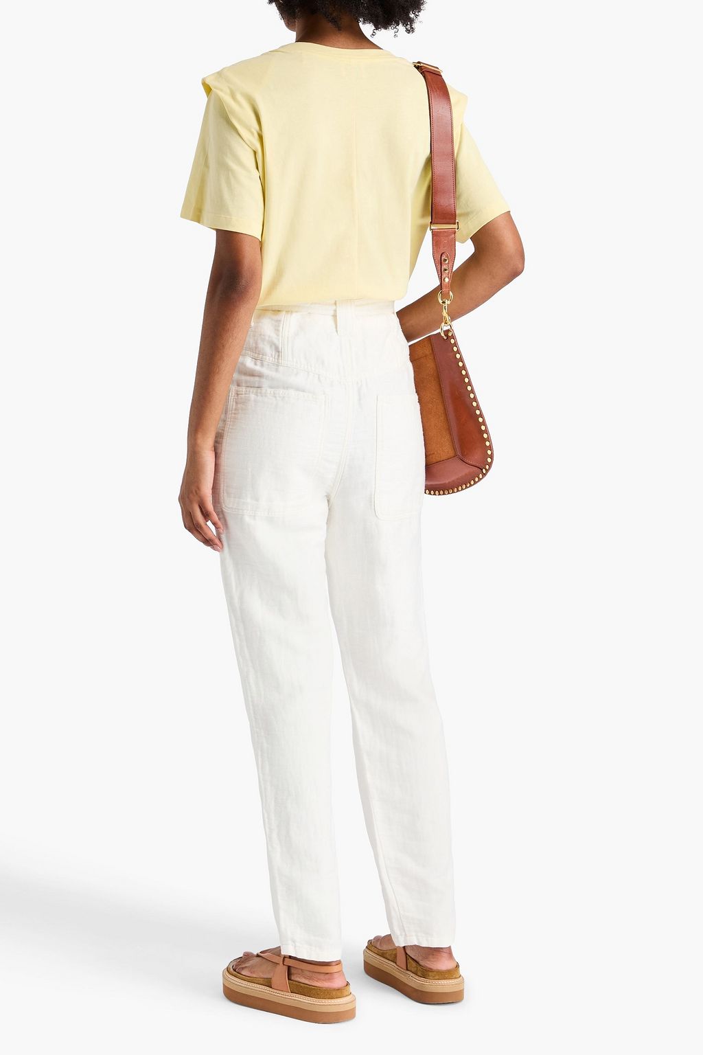 ISABEL MARANT Kaori cotton and linen-blend twill tapered pants