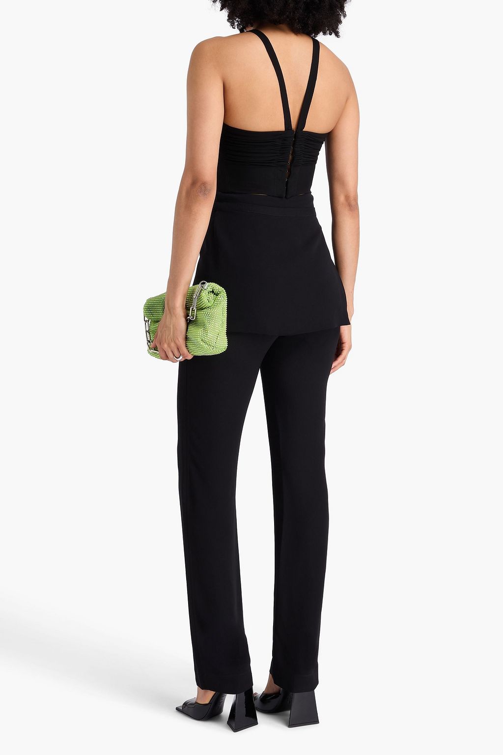 PARIS GEORGIA بنطال بأرجل مستقيمة بطب من الكريب