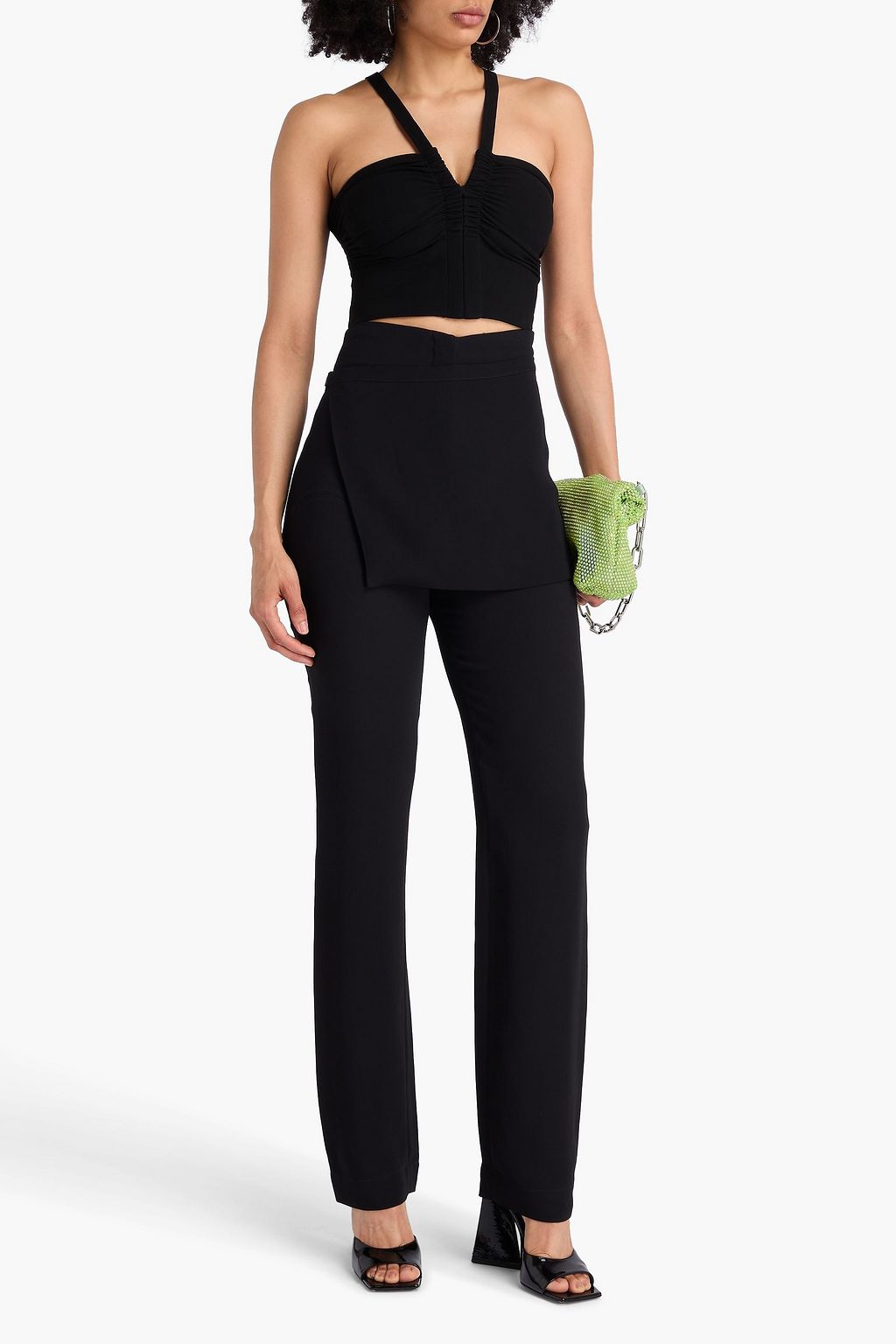 PARIS GEORGIA بنطال بأرجل مستقيمة بطب من الكريب