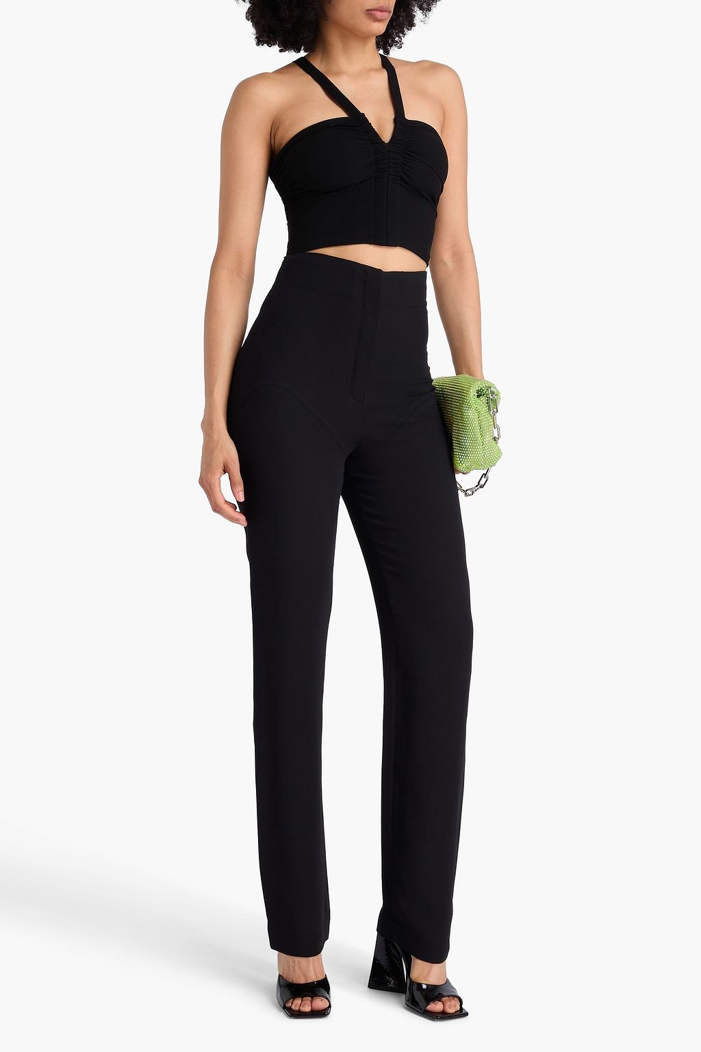 PARIS GEORGIA بنطال بأرجل مستقيمة بطب من الكريب