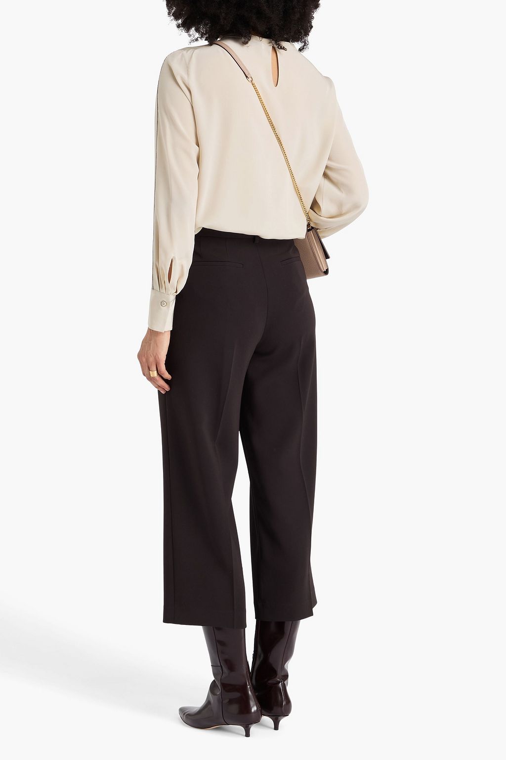 BRUNELLO CUCINELLI Bead-embellished silk crepe de chine blouse