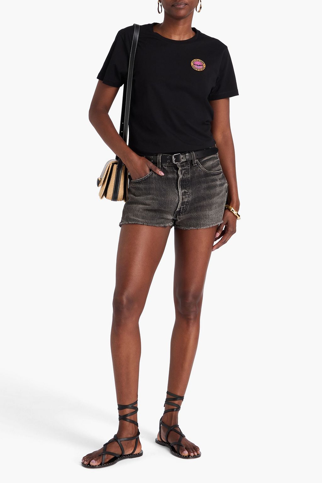 ISABEL MARANT Annaxou appliquéd cotton-jersey T-shirt