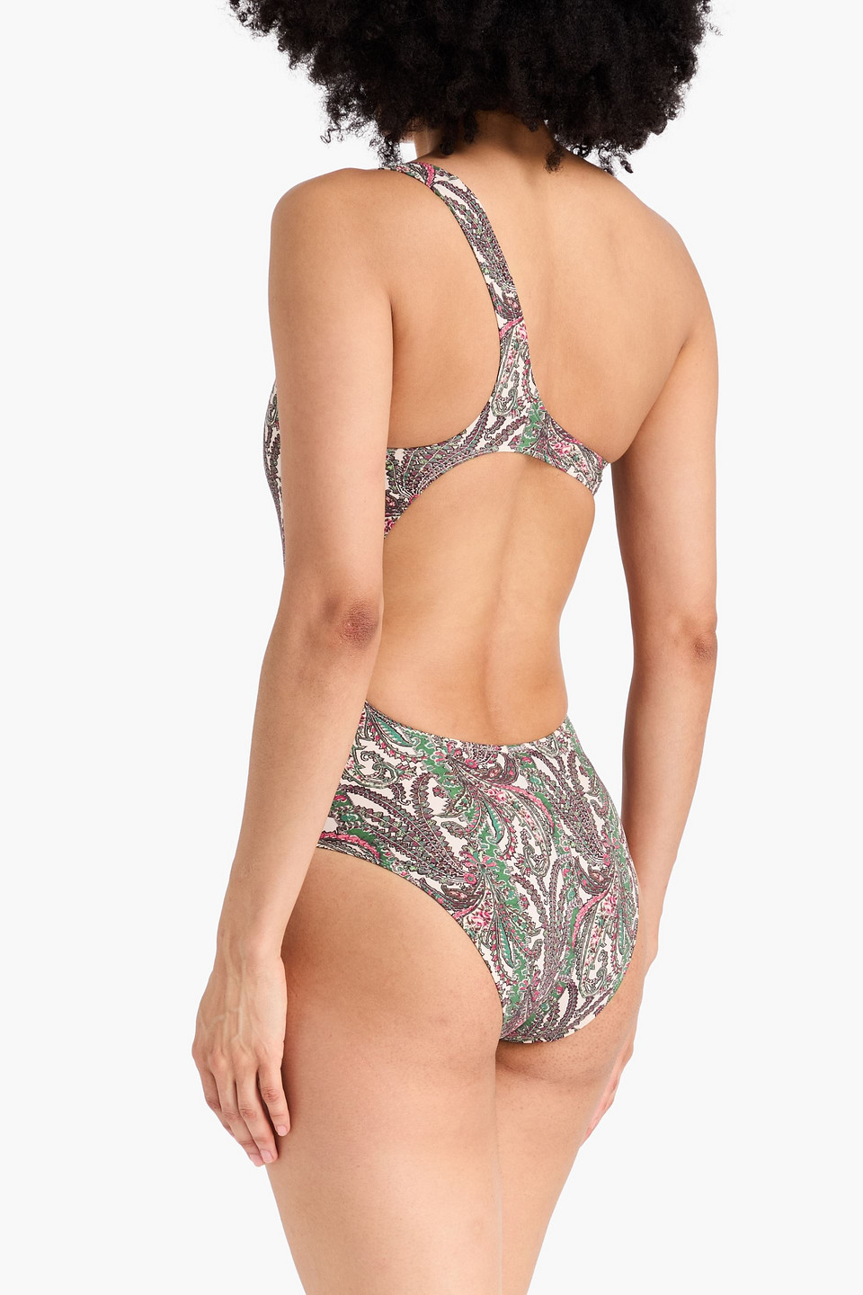  Isabel Marant - Badeanzug „sage“ Mit Cut-outs, Paisley-print Und Asymmetrischer Schulterpartie - Grün - Fr 34 