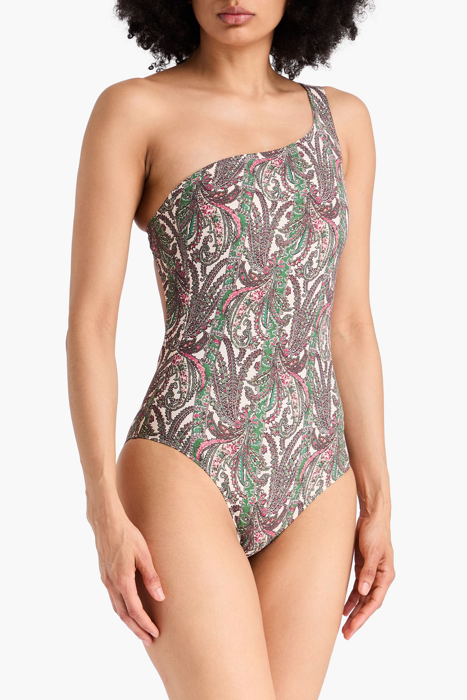  Isabel Marant - Badeanzug „sage“ Mit Cut-outs, Paisley-print Und Asymmetrischer Schulterpartie - Grün - Fr 34 