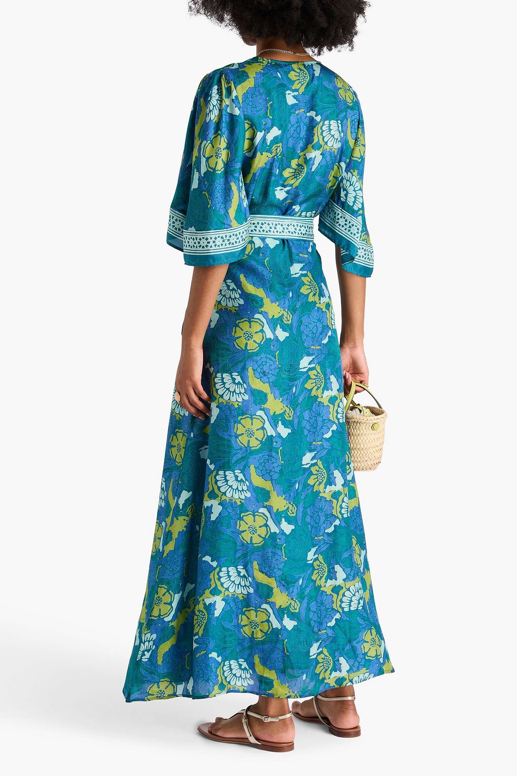 HANNAH Antonia Maxi-Wickelkleid aus Habotai-Seide mit Print