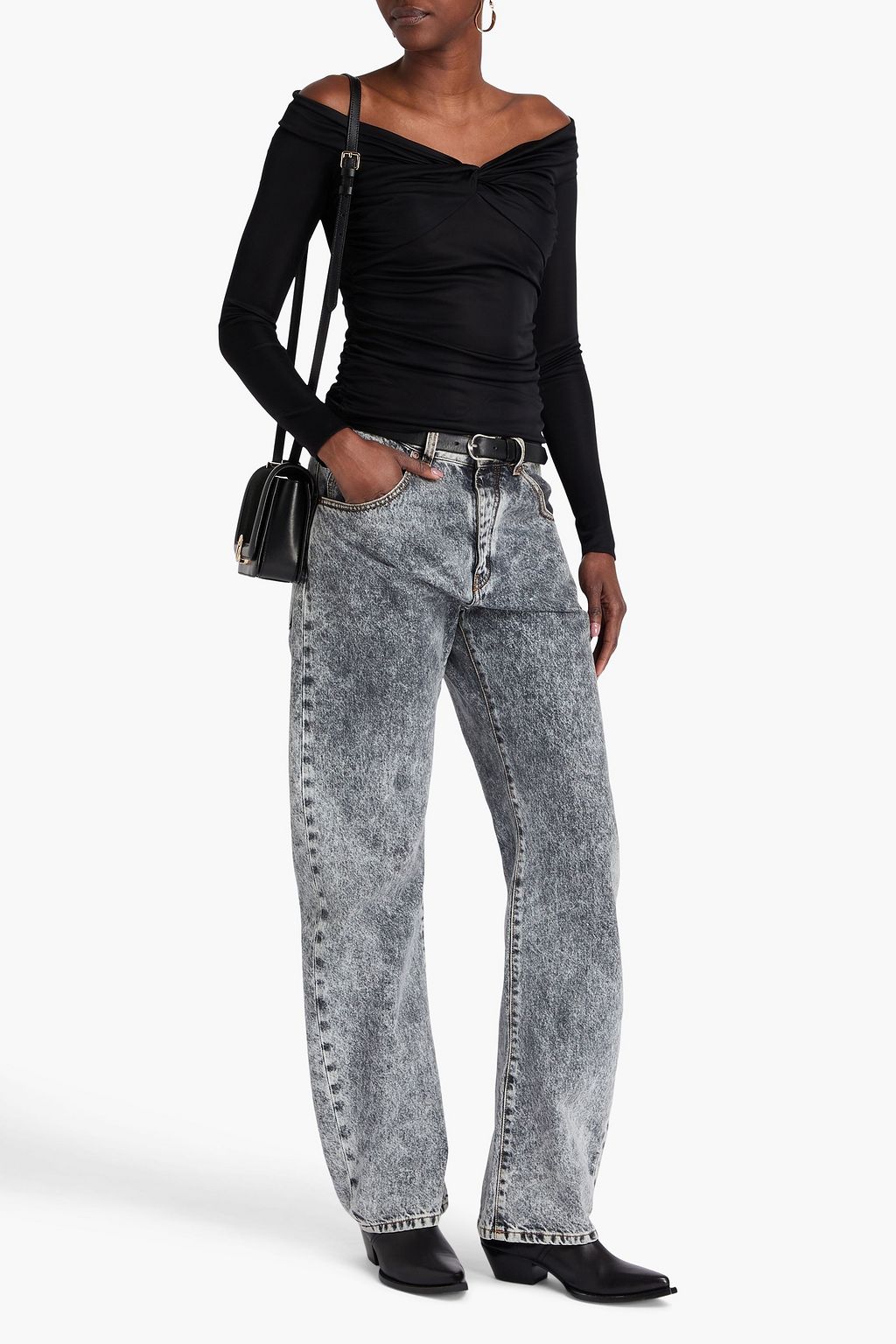 ISABEL MARANT Jiler off-the-shoulder twisted satin-jersey top