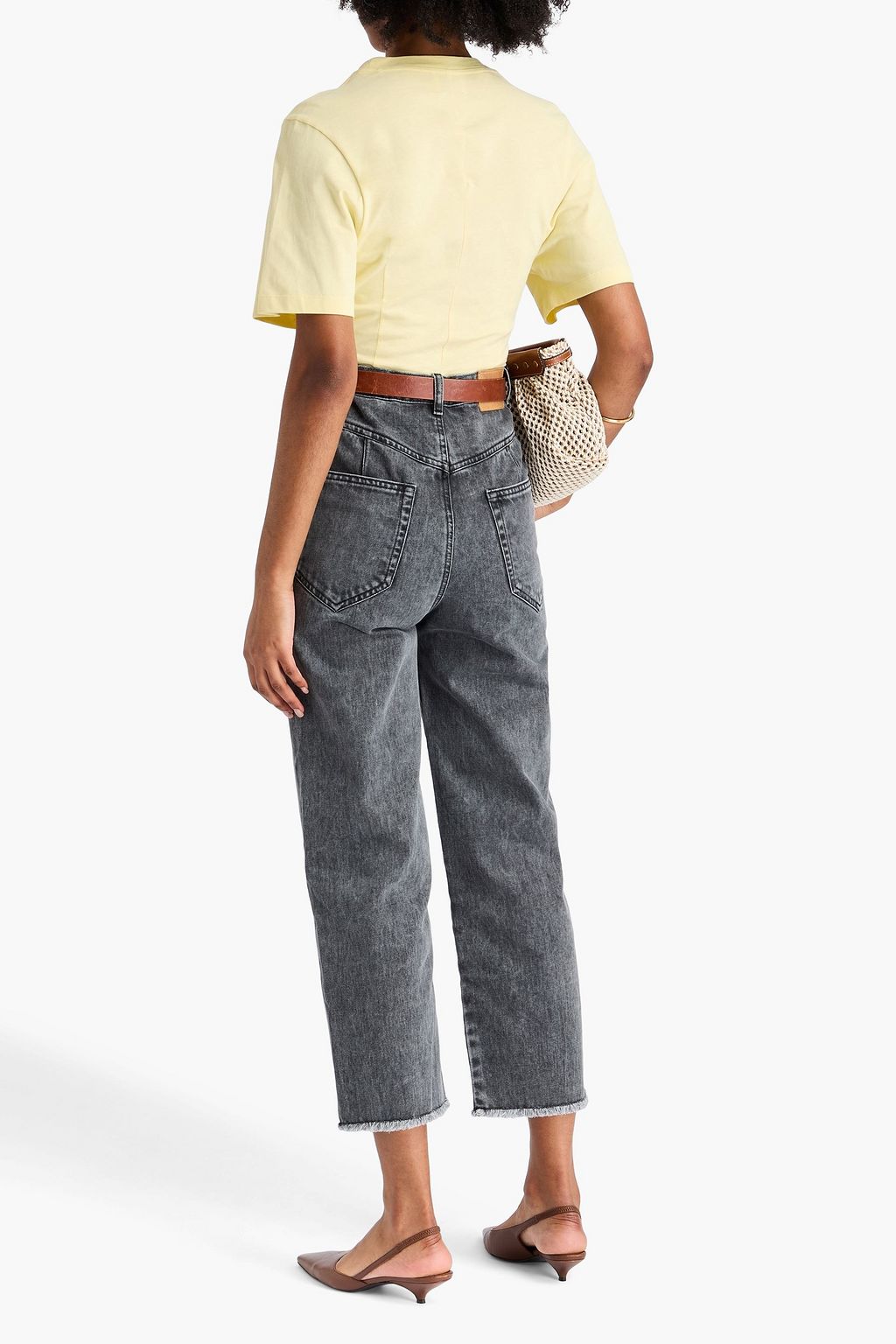 ISABEL MARANT クロップド ハイライズ ストレートレッグジーンズ