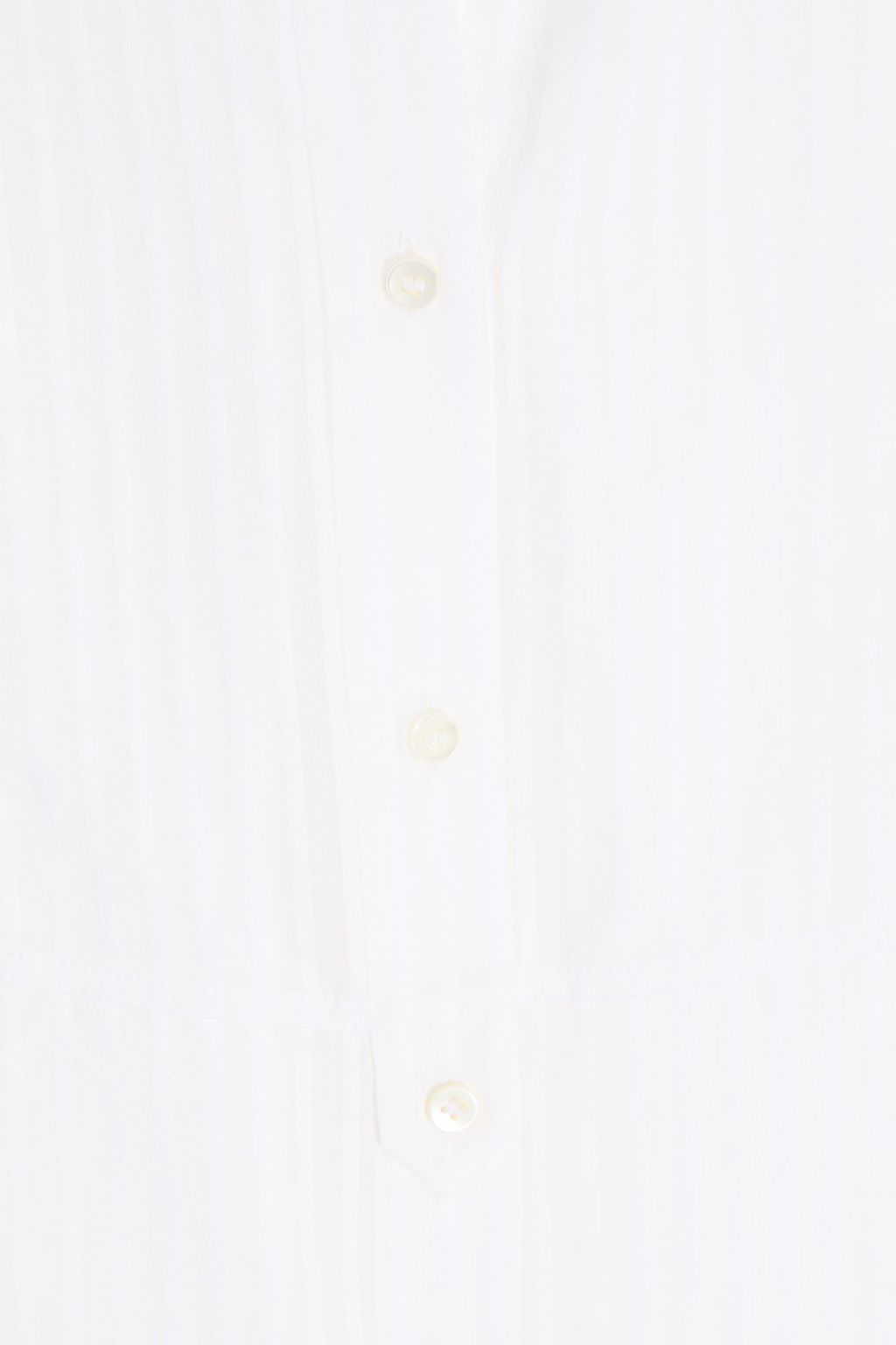 BRUNELLO CUCINELLI Bead-embellished striped cotton and silk-blend chiffon shirt