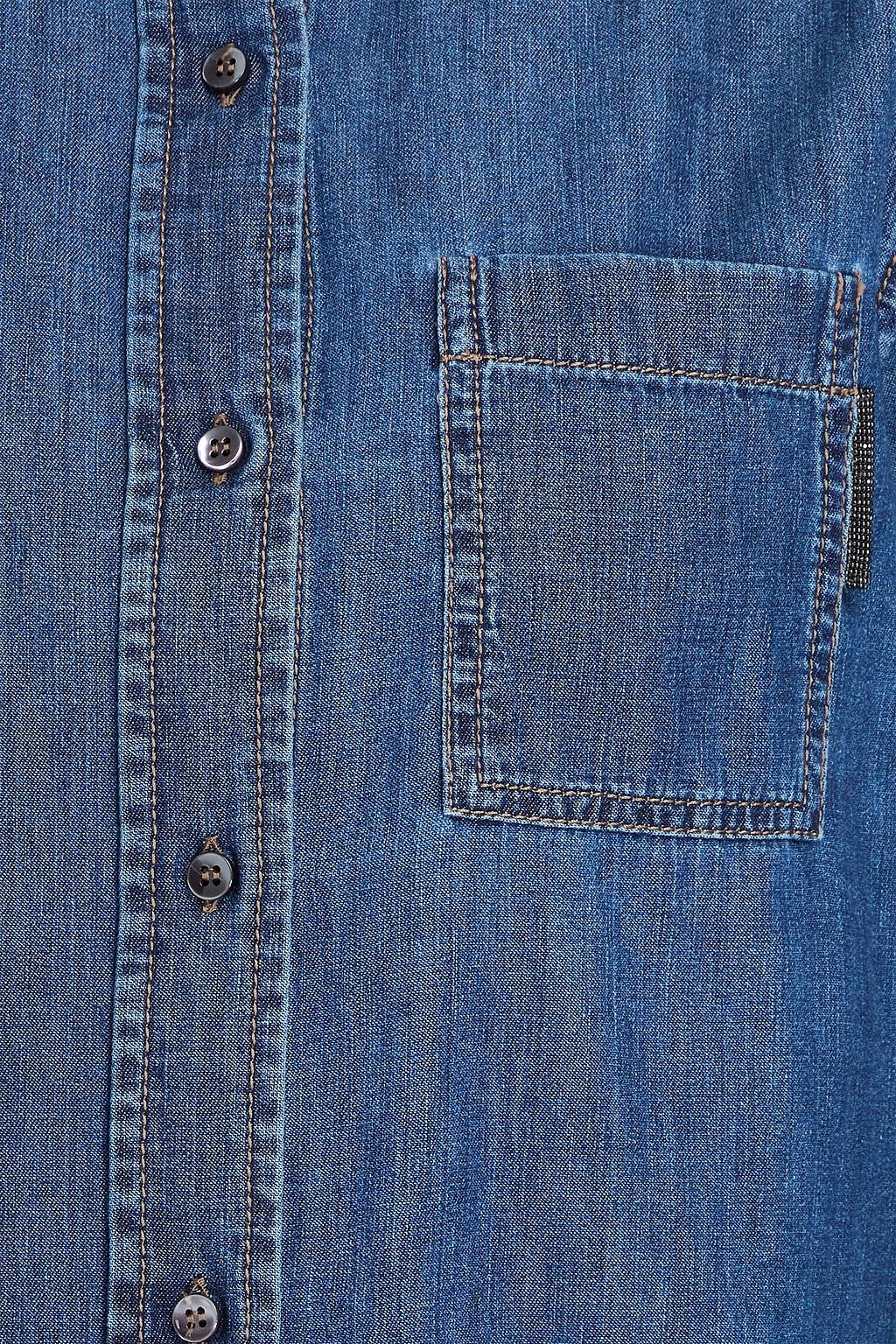 BRUNELLO CUCINELLI Jeanshemd mit Zierperlen
