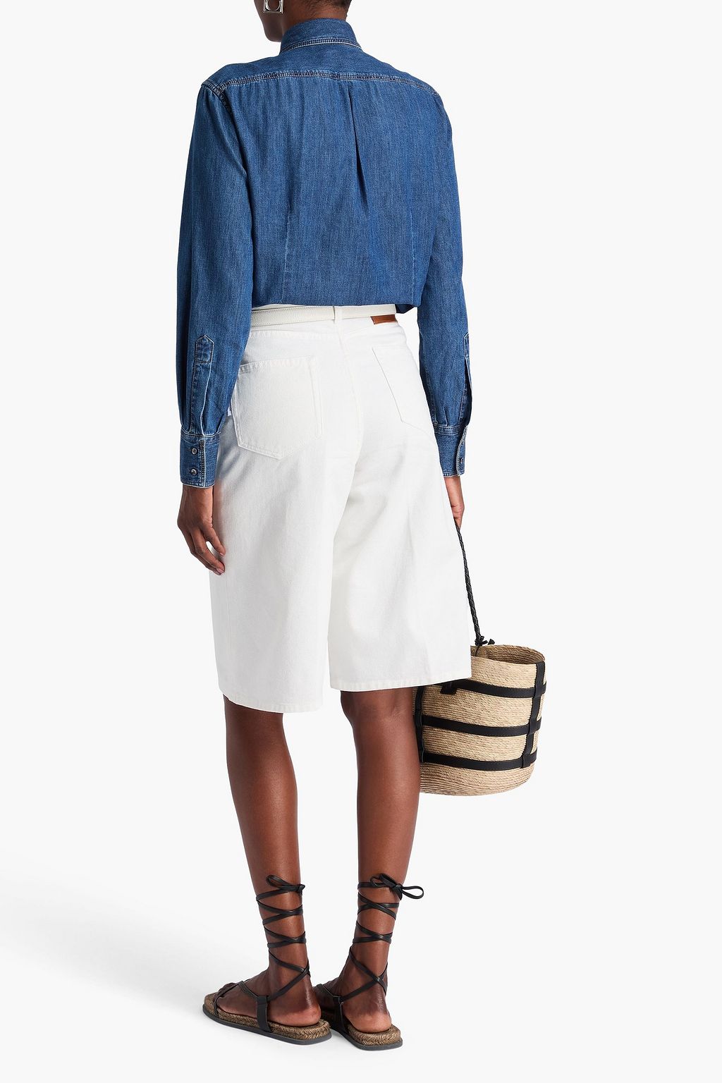 BRUNELLO CUCINELLI Jeanshemd mit Zierperlen