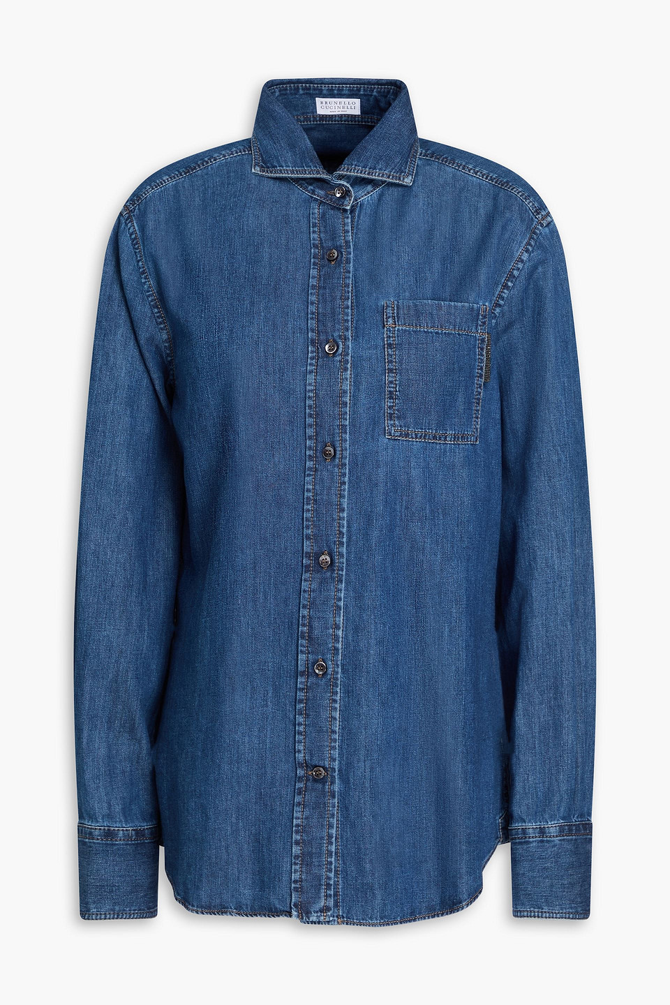 Brunello Cucinelli Bead-embellished Denim Shirt