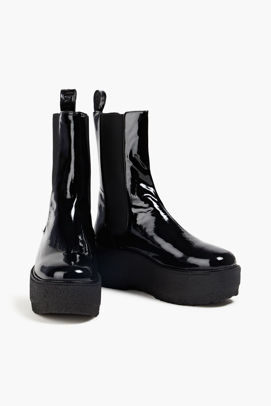 STAUD Chelsea-Boots „Palamino“ aus Lackleder mit Plateau