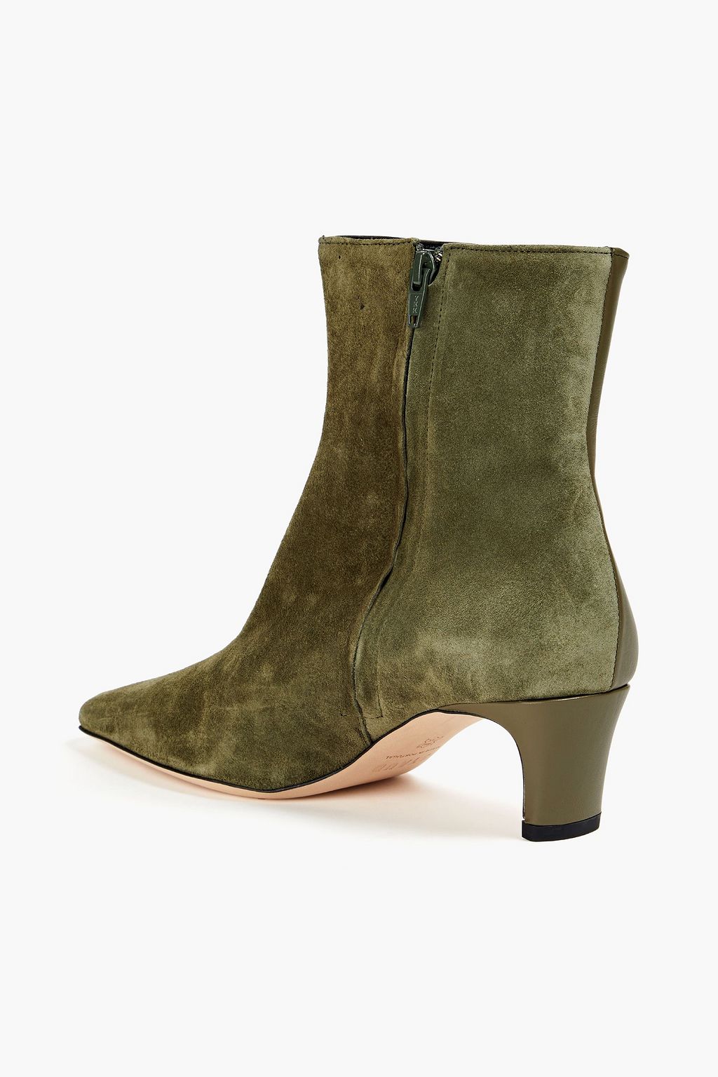 STAUD Wally suede and leather ankle boots
