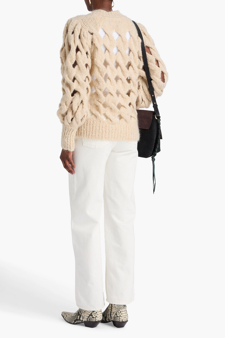  Isabel Marant - Pullover „eggie“ Aus Einer Mohairmischung In Lochstrick - Weiß - Fr 36 