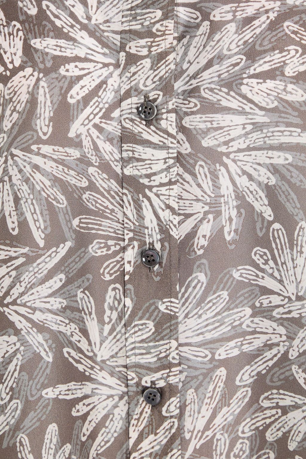 BRUNELLO CUCINELLI Printed silk-habotai shirt