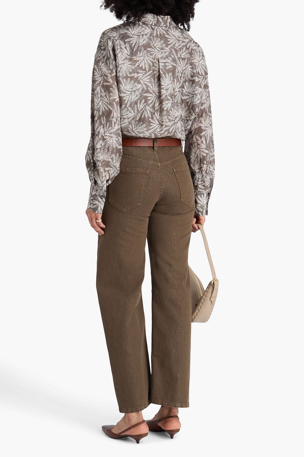 BRUNELLO CUCINELLI Printed silk-habotai shirt