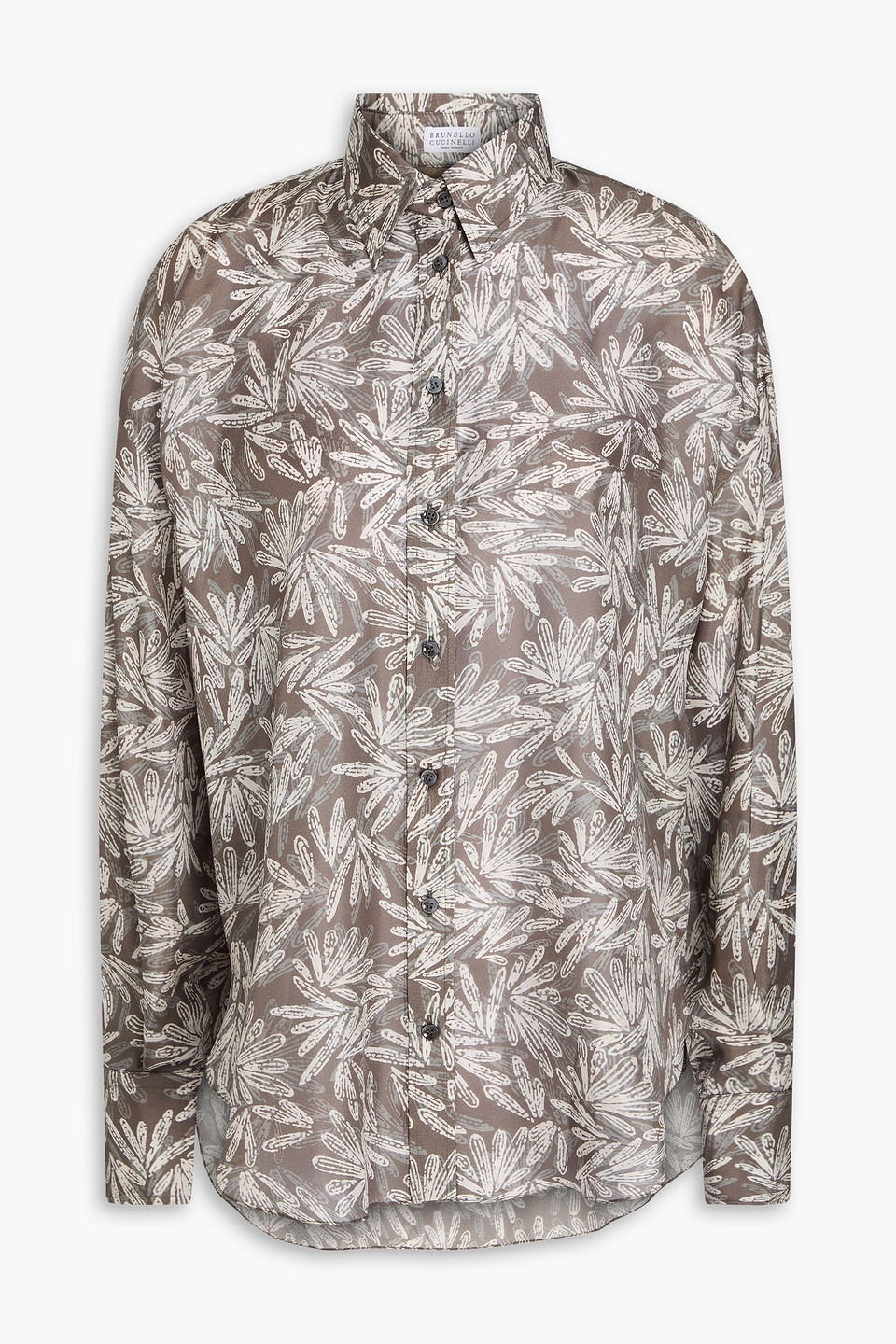 Brunello Cucinelli Printed Silk-habotai Shirt