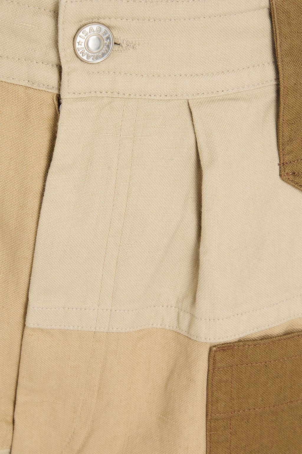 MARANT ÉTOILE コットン&リネン混キャンバス ショートパンツ パッチワーク風