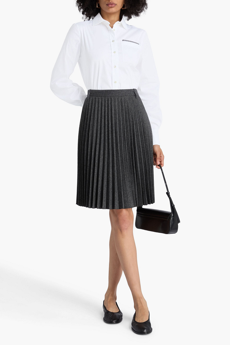 BRUNELLO CUCINELLI HEMD AUS POPELINE AUS EINER BAUMWOLLMISCHUNG MIT ZIERPERLEN