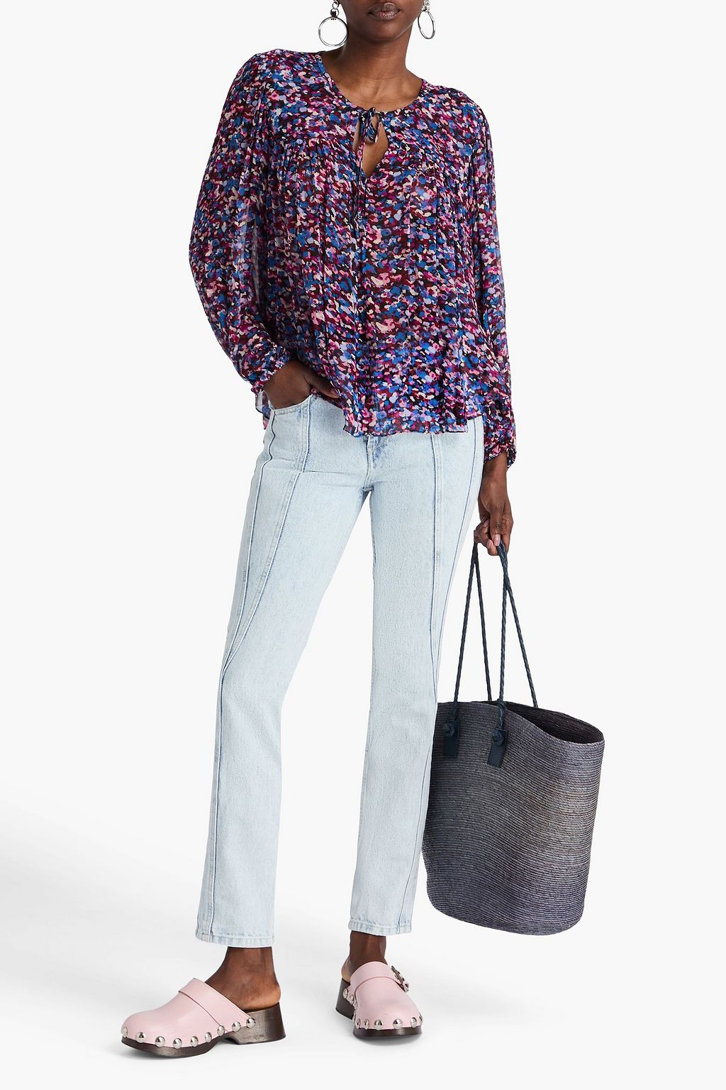 MARANT ÉTOILE クレポン ブラウス プリント入り