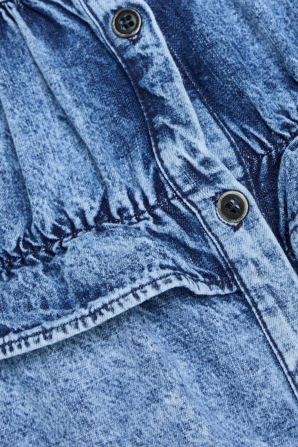 MARANT ÉTOILE デニムシャツ ラッフル付き ケミカルウォッシュ