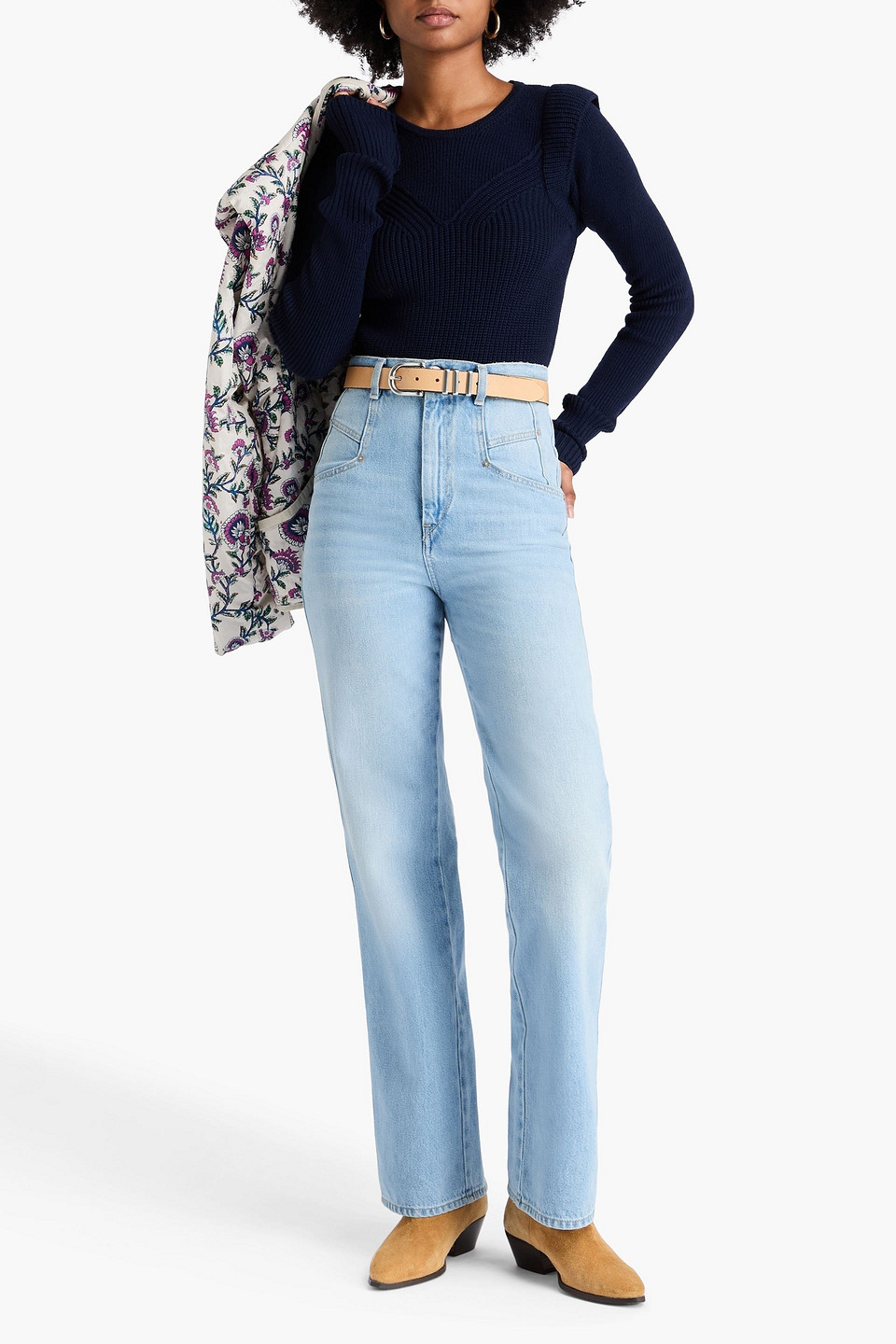  Isabel Marant - Mehrlagiger Pullover „carla“ Aus Einer Merinowollmischung - Blau - Fr 40 