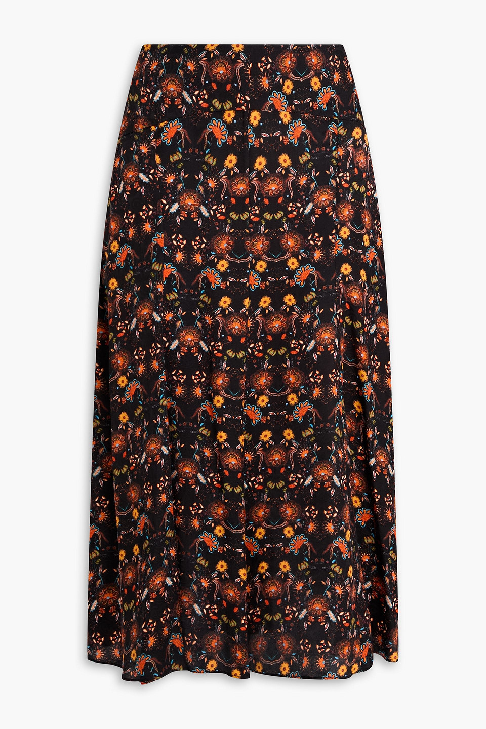 Isabel Marant Prielle Floral-print Jacquard Midi Skirt In Black