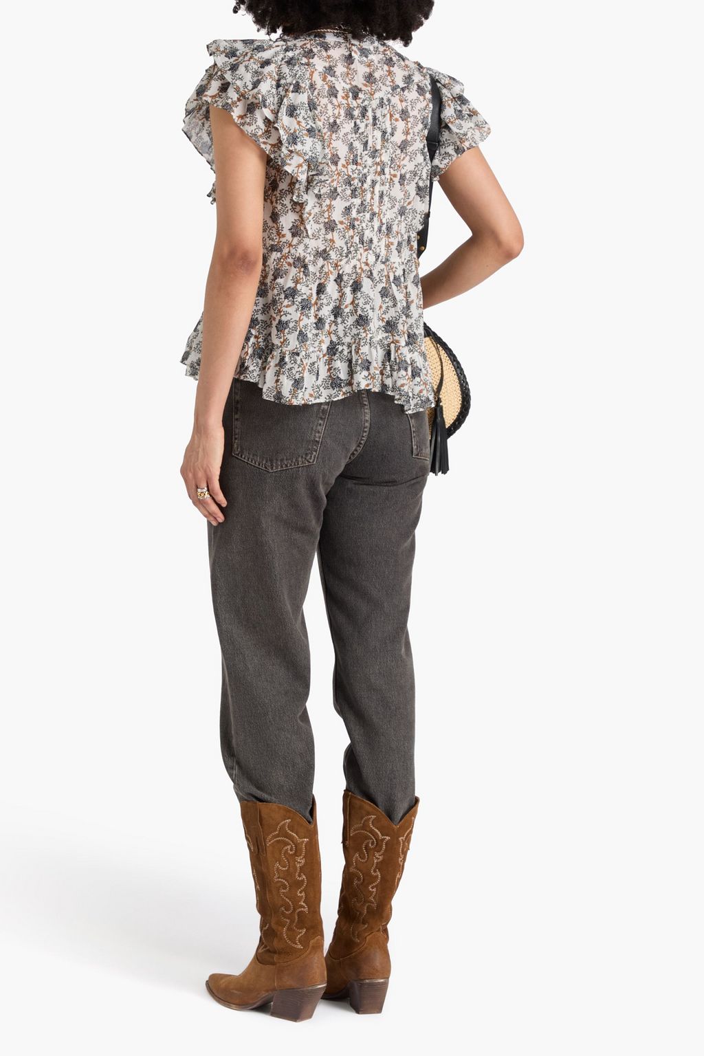 MARANT ÉTOILE コットン トップス ラッフル付き フローラルプリント
