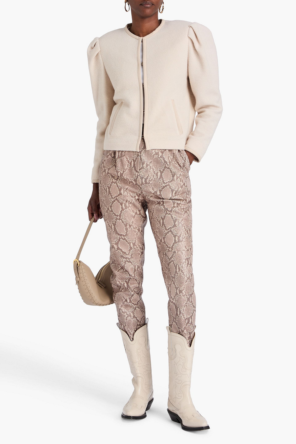 Isabel Marant - Zingy Pleated Wool-blend Bouclé Jacket - White - Fr 34 