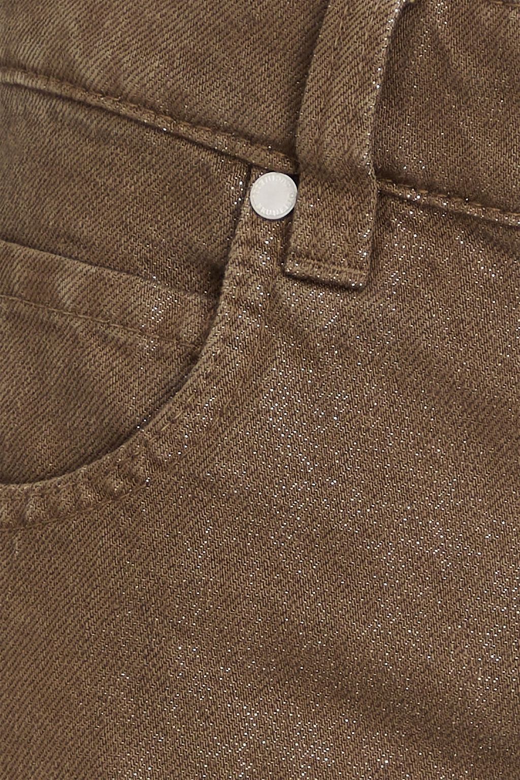 BRUNELLO CUCINELLI Halbhohe Jeans mit geradem Bein in Metallic-Optik