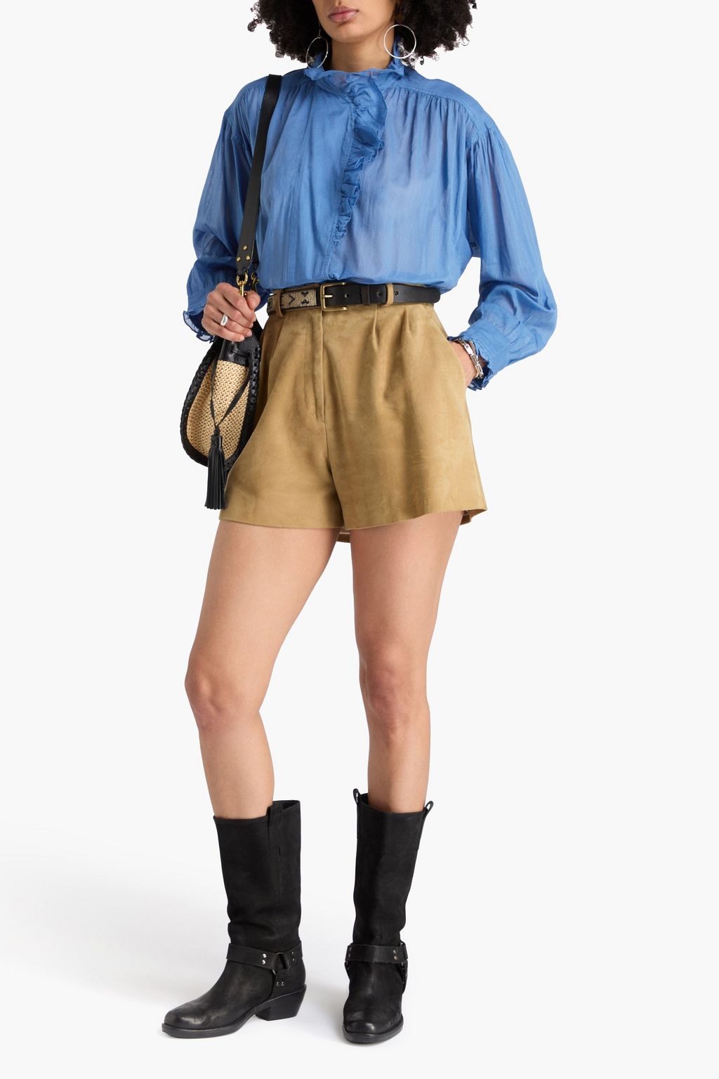 MARANT ÉTOILE コットンボイル ブラウス ラッフル付き