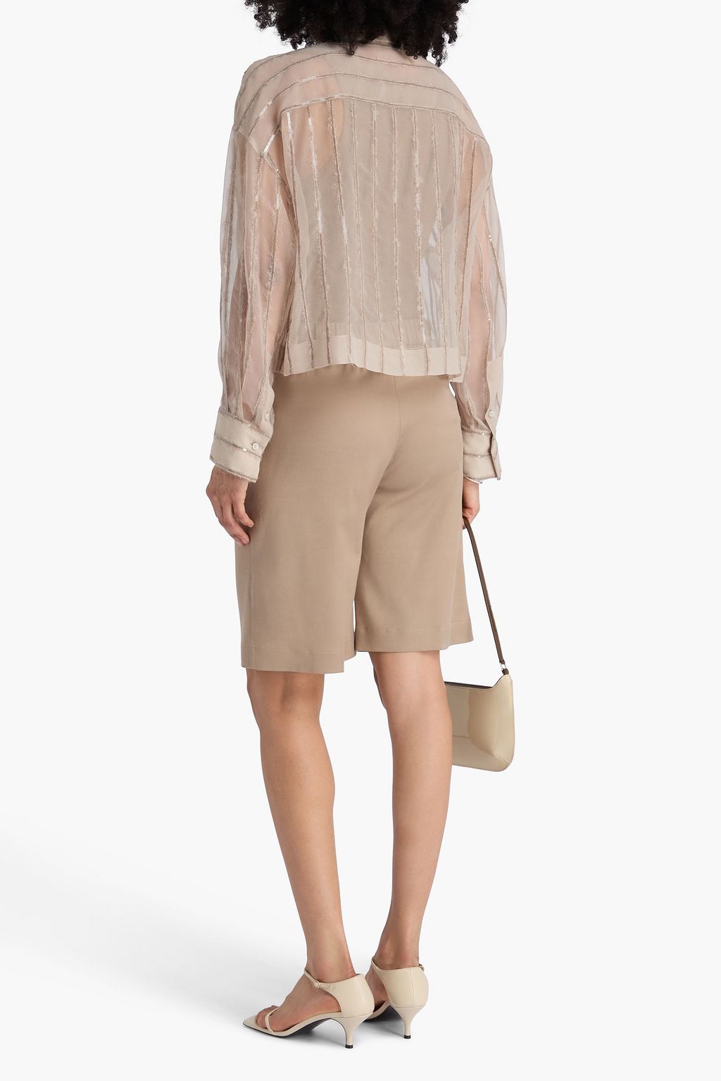 BRUNELLO CUCINELLI Sequin-embellished silk-organza shirt