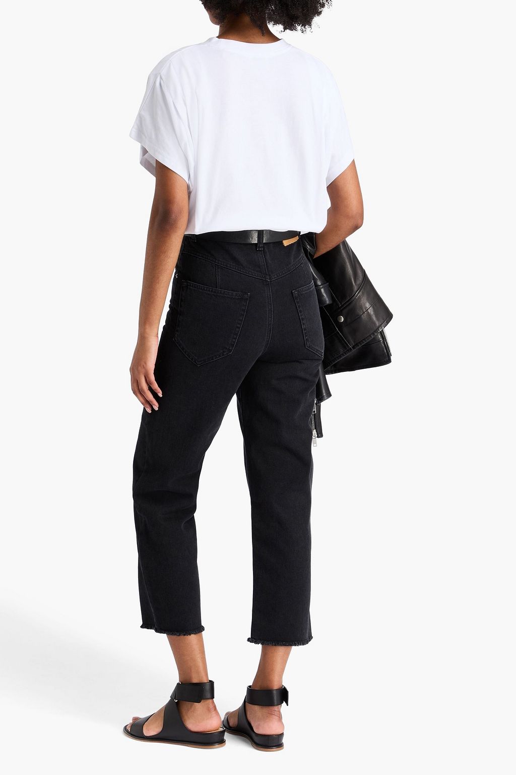 ISABEL MARANT クロップド ハイライズ ストレートレッグジーンズ