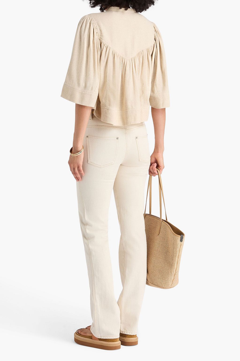 MARANT ÉTOILE Juline gathered silk-gauze top