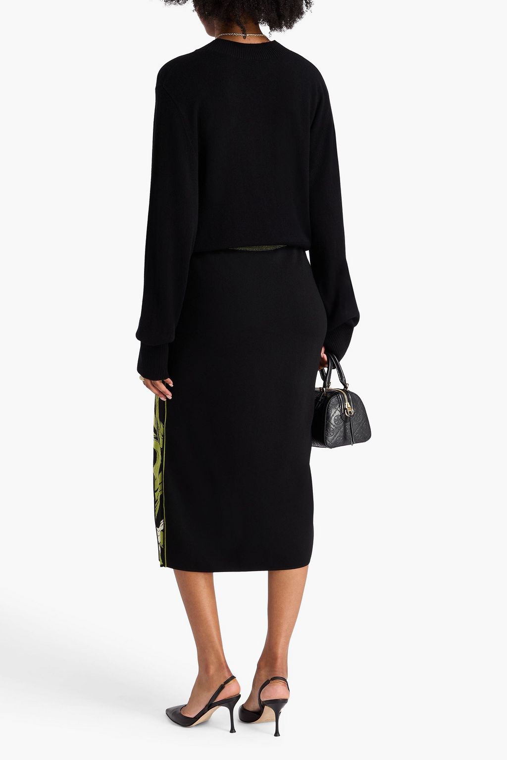 DIANE VON FURSTENBERG インターシャニット ミディペンシルスカート