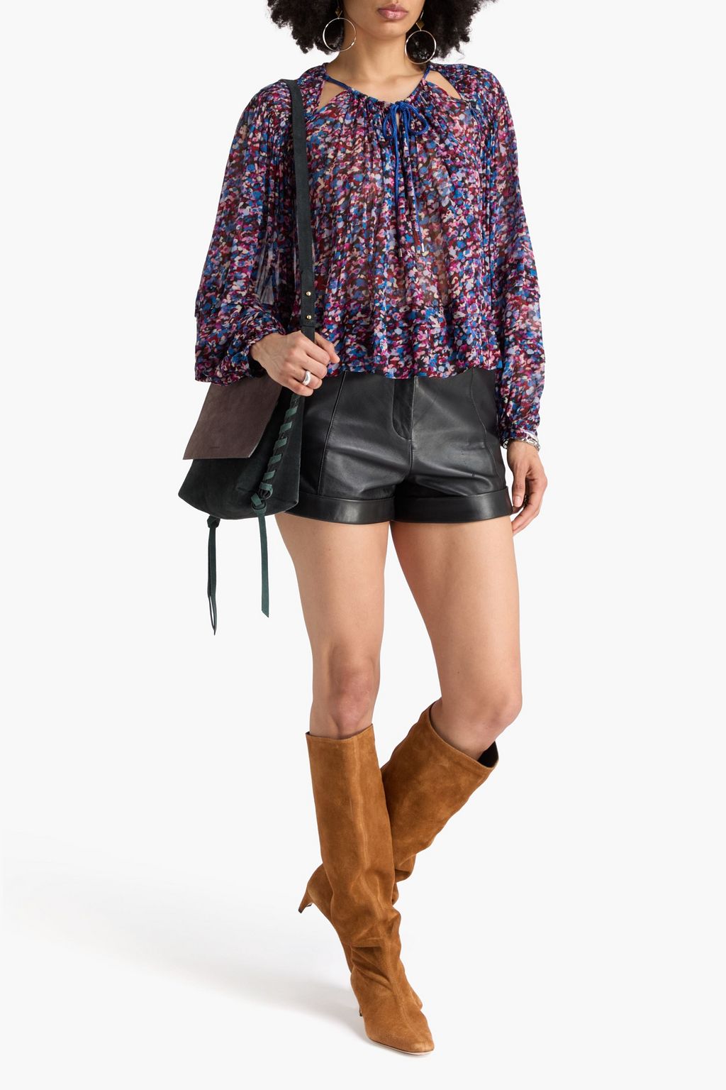 MARANT ÉTOILE クレポン ブラウス カットアウト プリント入り