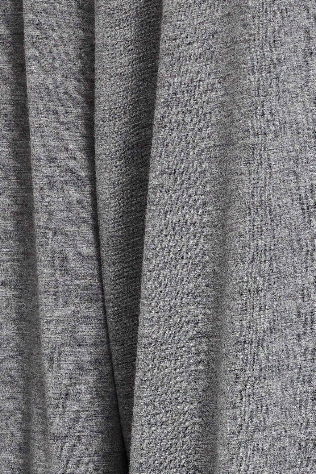 BRUNELLO CUCINELLI Bead-embellished wool-blend jersey turtleneck midi dress