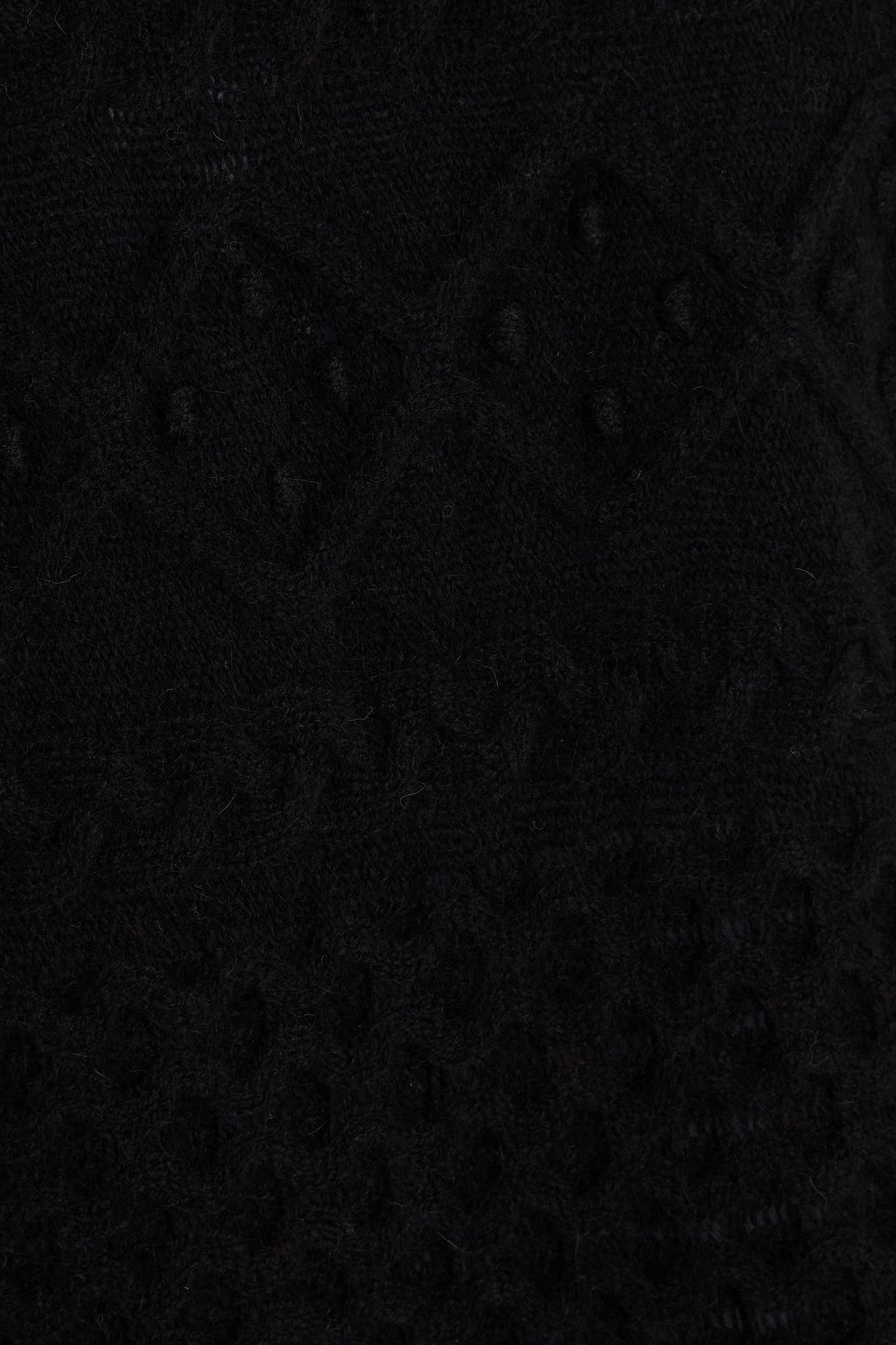 LOULOU STUDIO Minikleid „Pelagia“ aus einer Wollmischung mit Zopfstrickmuster