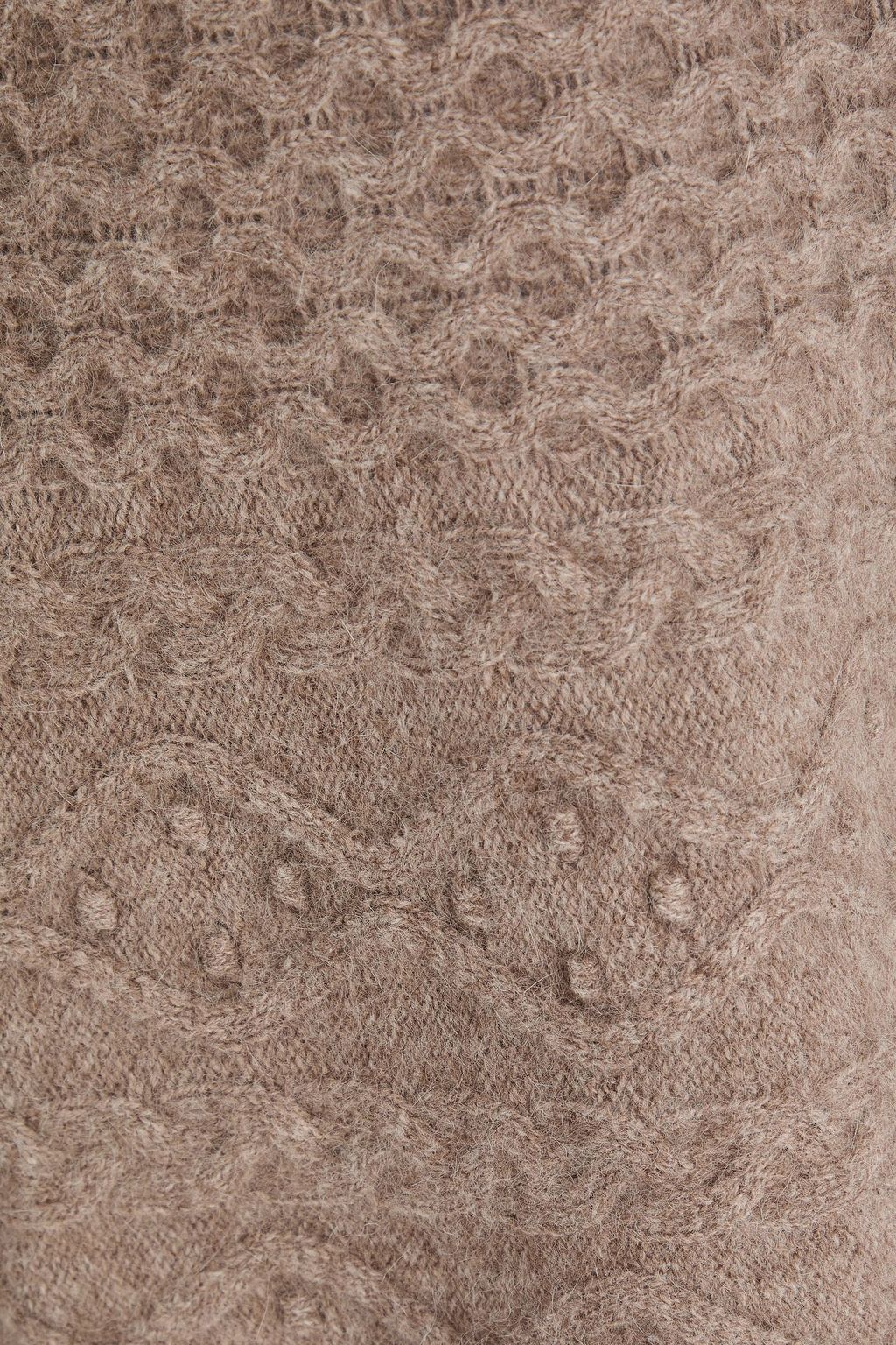LOULOU STUDIO Minikleid „Pelagia“ aus einer Wollmischung mit Zopfstrickmuster