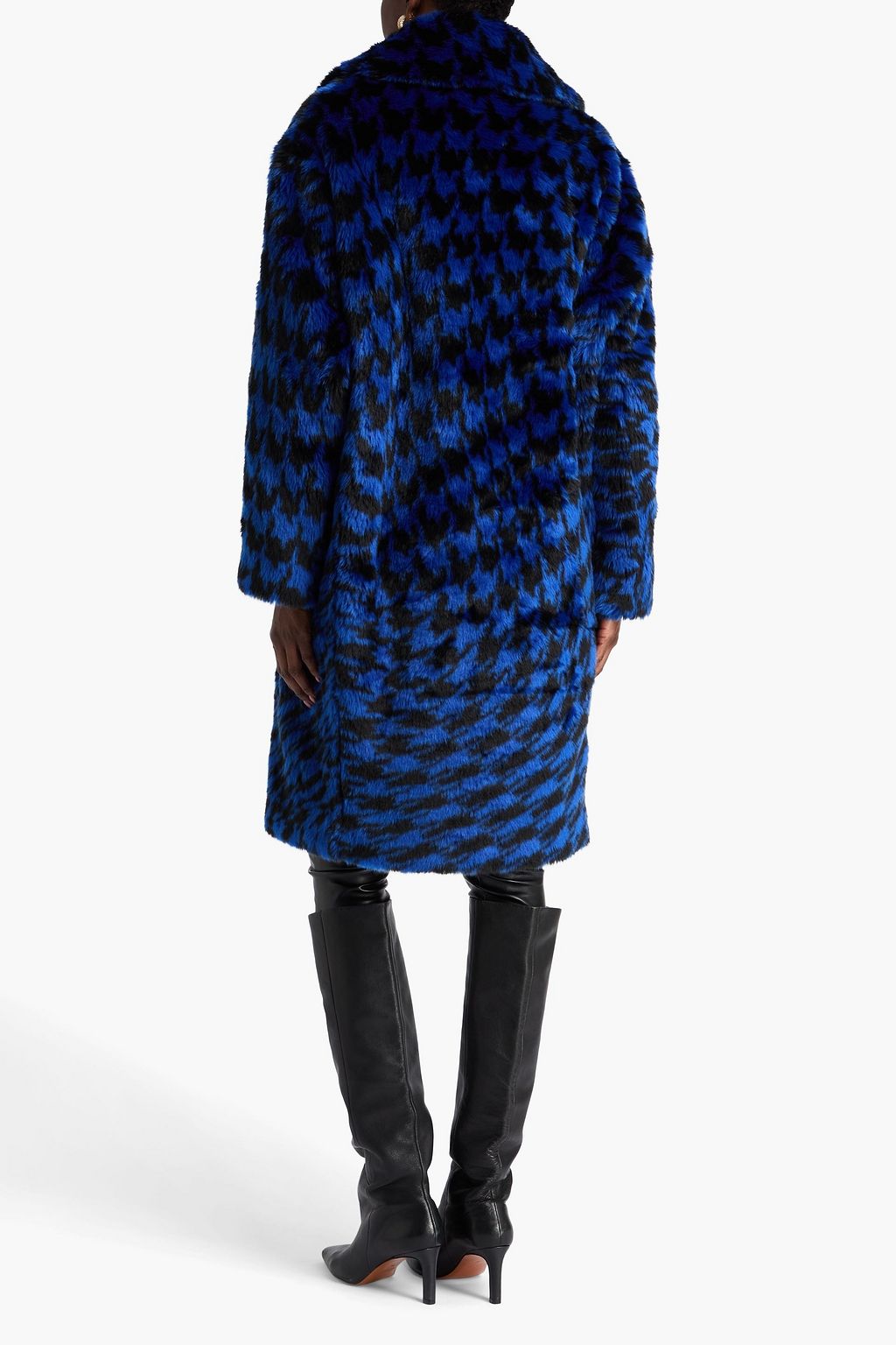 DIANE VON FURSTENBERG معطف "أروين" لامع بنقشة هاوندز توث