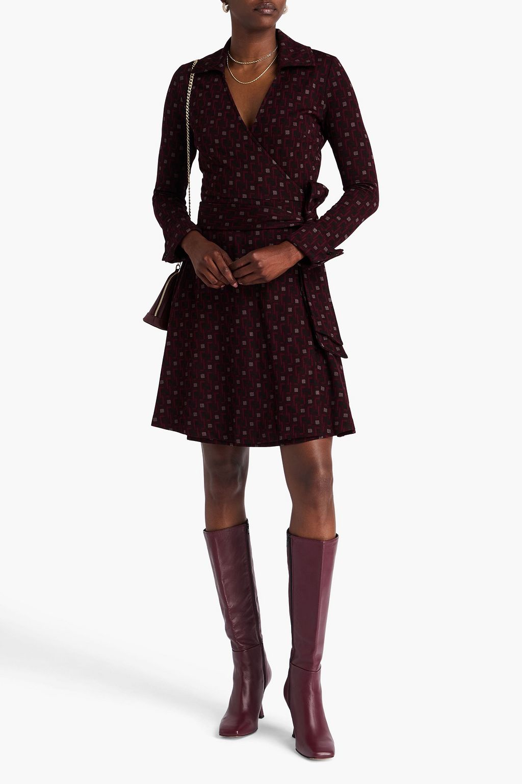 DIANE VON FURSTENBERG Sofia jacquard mini wrap dress