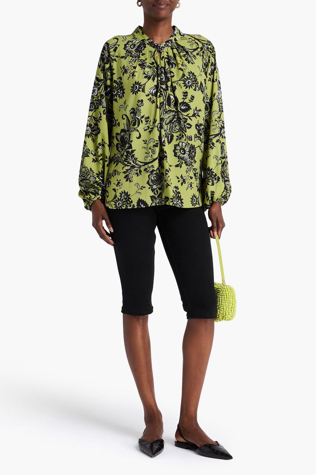 DIANE VON FURSTENBERG クレープ ブラウス フローラルプリント