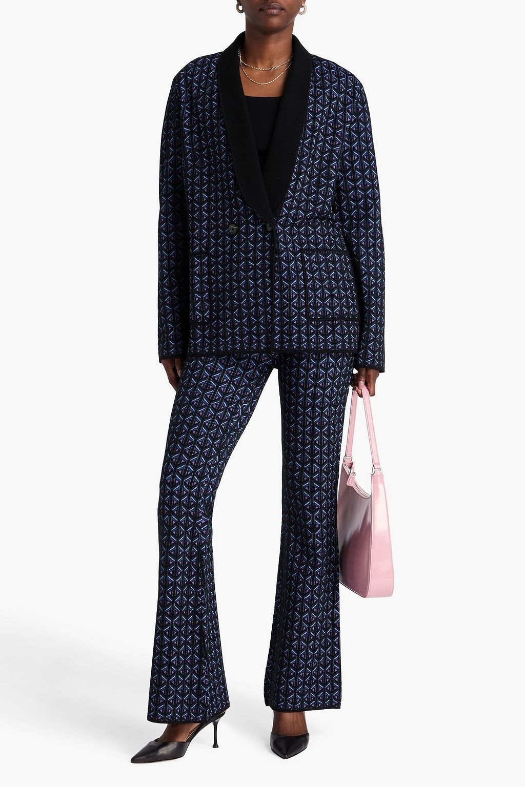 DIANE VON FURSTENBERG Trillian double-breasted jacquard-knit blazer
