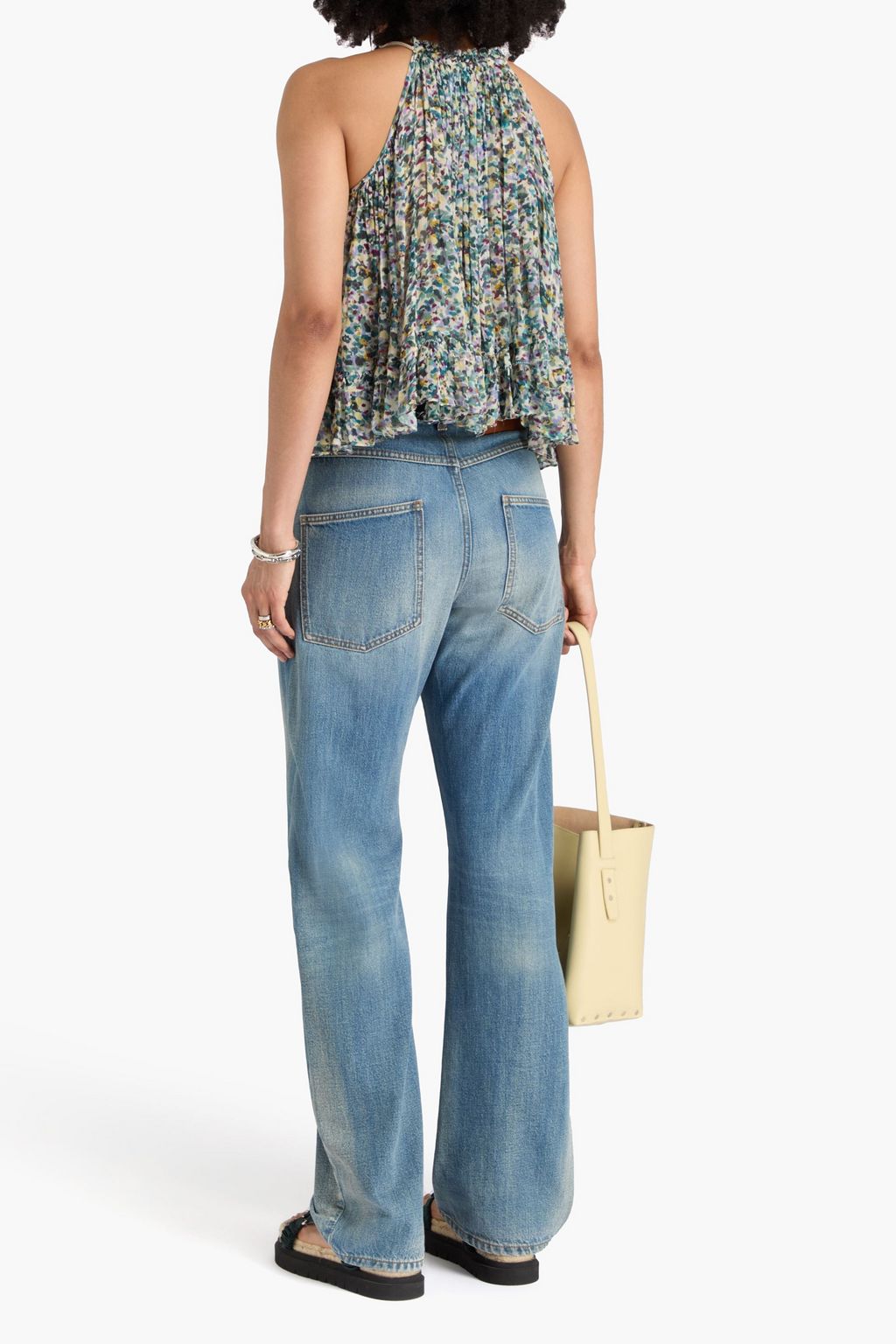 MARANT ÉTOILE シフォン トップス ラッフル付き プリント入り