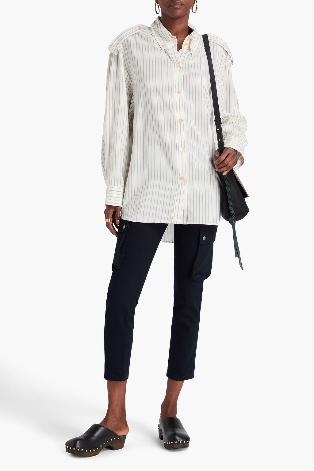 ISABEL MARANT Gestreiftes Hemd „Sylvine“ aus Satin aus einer Seiden-Cupromischung