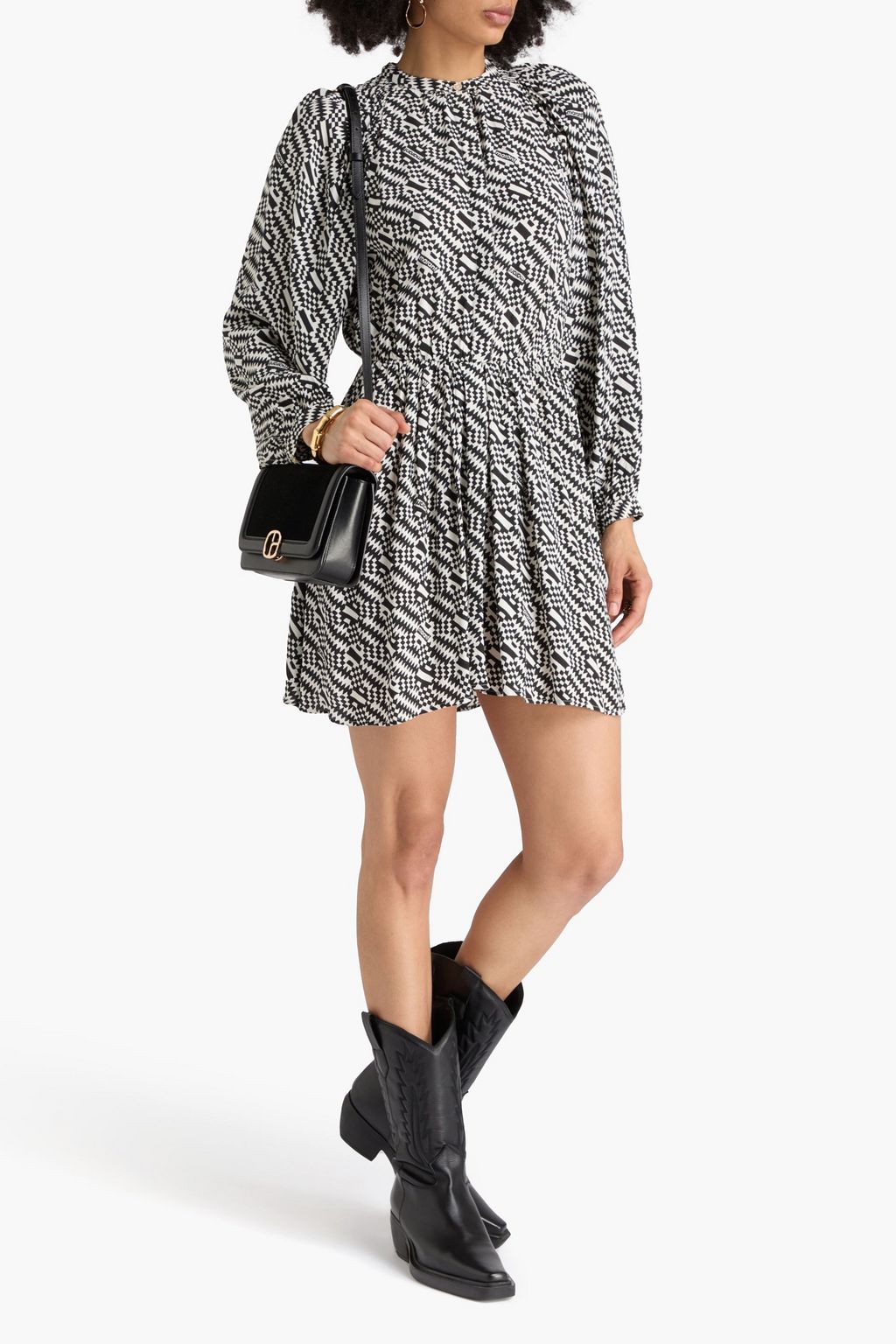 MARANT ÉTOILE Bedrucktes Minikleid „Amandine“ aus Krepon