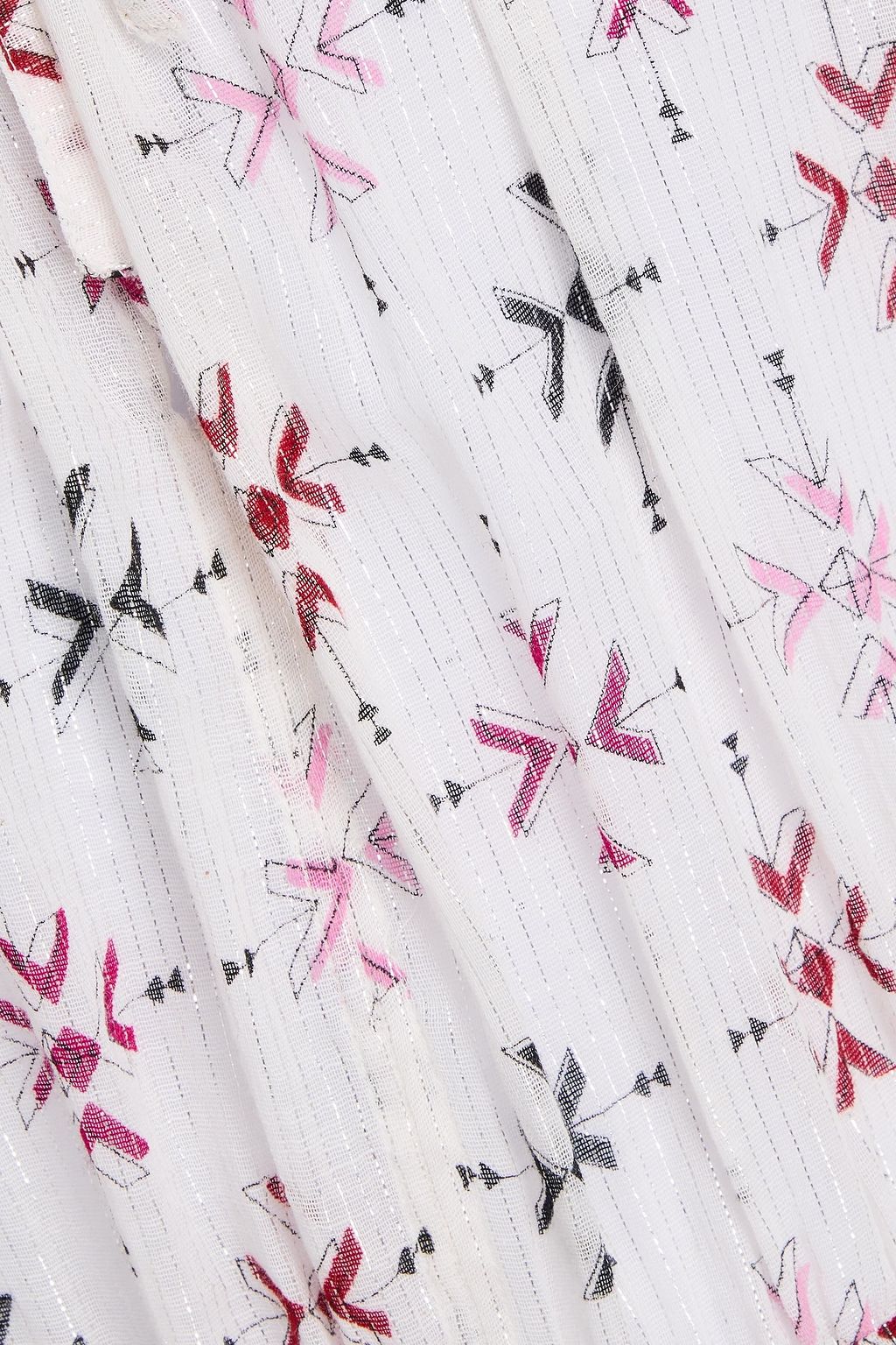 MARANT ÉTOILE Midikleid „Fratela“ aus Voile aus einer Baumwollmischung mit Print und Metallic-Effekt